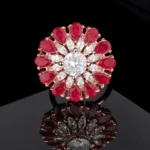 Rose PINK Plated CZ Fascinating Finger Ring