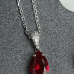 Cubic Red PENDANT With chain Necklace