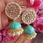 Big size jhumka rose earrings