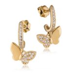 Pinion Blue Butterfly Diamond Stud Earrings