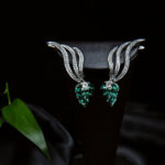 Forest Green Shining Halo Studs