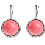 Oxidized Pink Stone Studded Circular Earrings