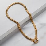 Brass & Alloy Pearl Pipe Necklace for Women