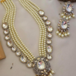Trendy Stone Studded Pearl Necklace Set